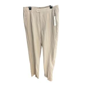 Bagazio Men's 36 x 33 ramie blend cuffed zara cream cuffed chino pants NWT